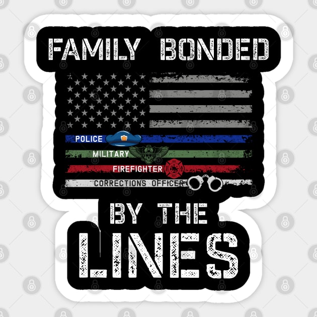 support the thin lines family. Sticker by Jandjprints